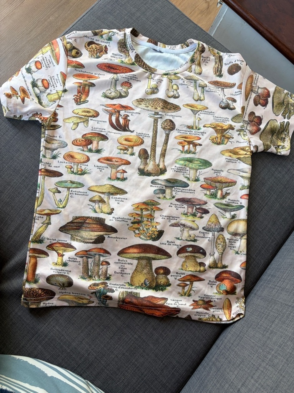 Adult Mushroom Print Short Sleeve Tee - White/Multi